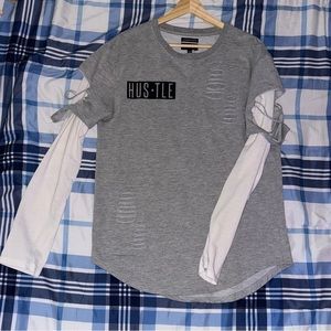 Carbon Longsleeve Hustle Tee - Sz M